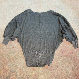 Free People / We The Free Charcoal Gray Oversized Slouchy Drop Shoulder Top M